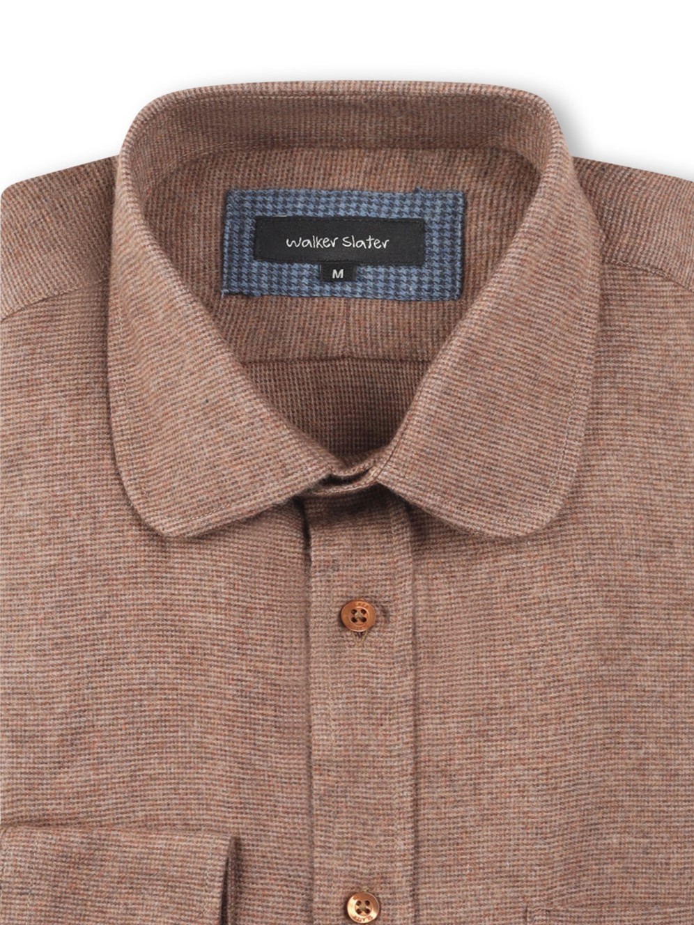 Clyde Shirt | Brushed Cotton Microcheck, Brown