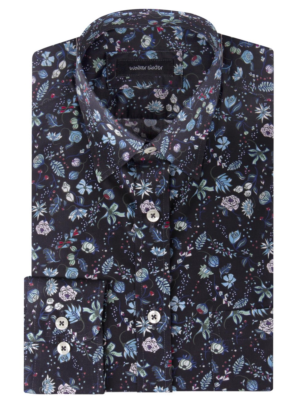 Lachlan Shirt | Navy Flowers Cotton