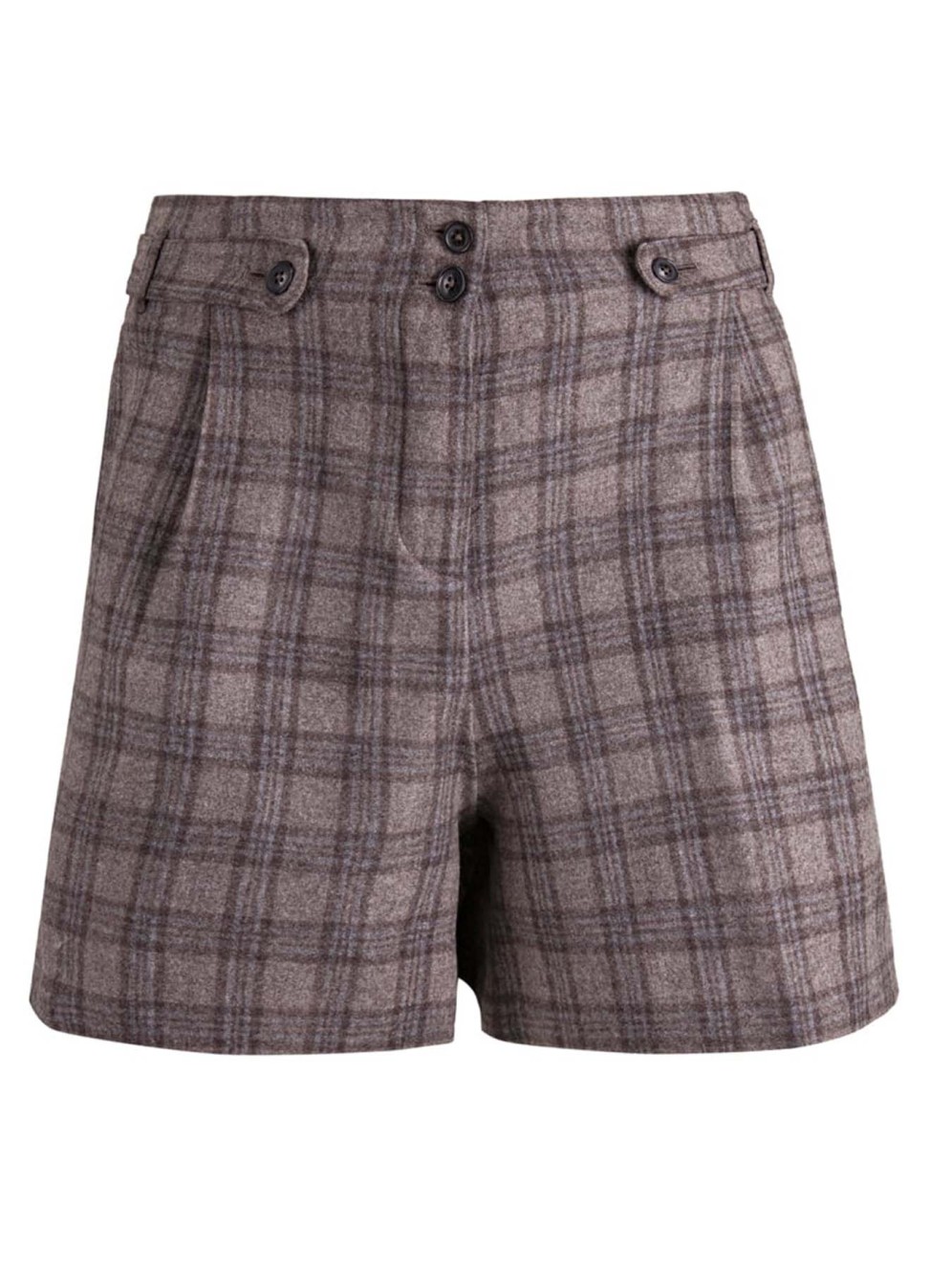Dionne Shorts | Lambswool Check, Grey