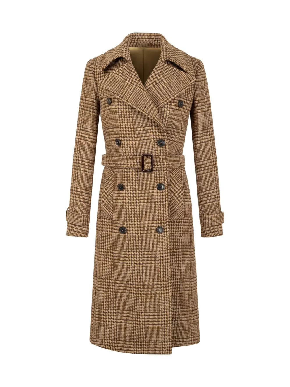 Dorothy Coat | Harris Tweed Glenurquhart Check, Tan