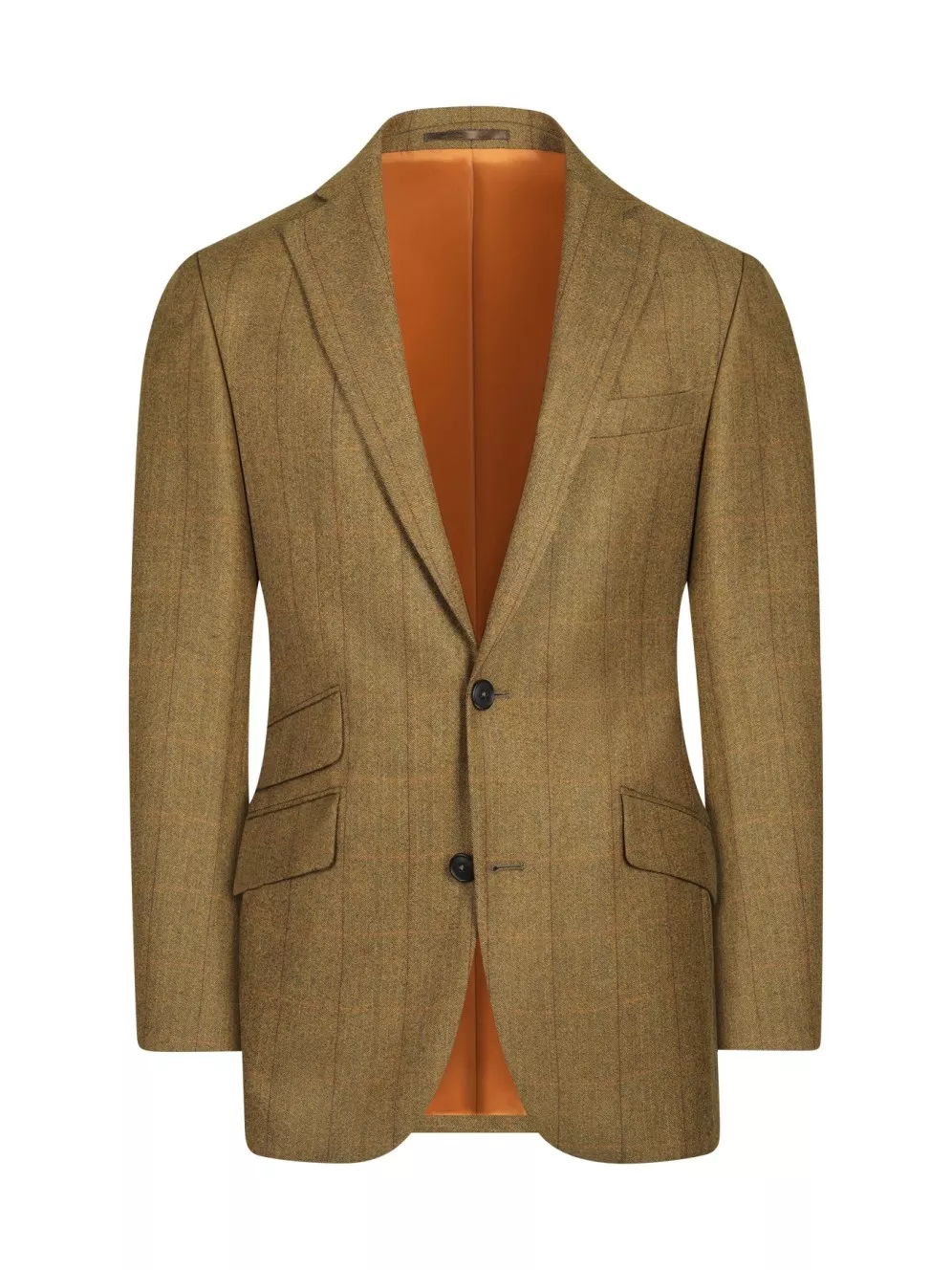 Edward Jacket | Borders Tweed Herringbone Windowpane, Mustard