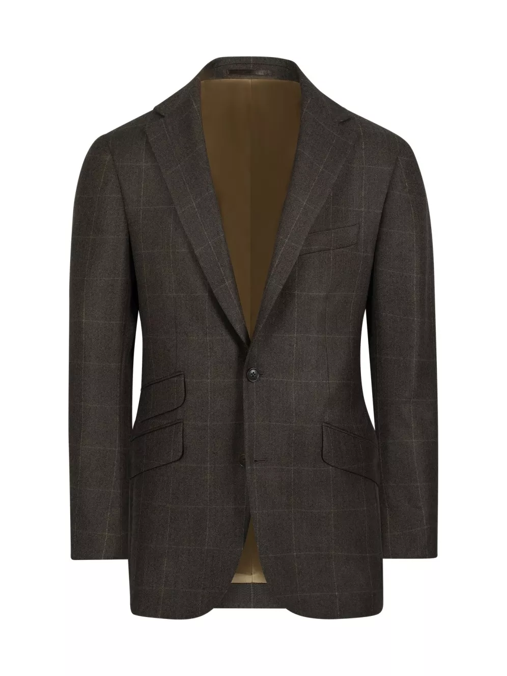 Edward Jacket | Borders Tweed Herringbone Windowpane, Peat