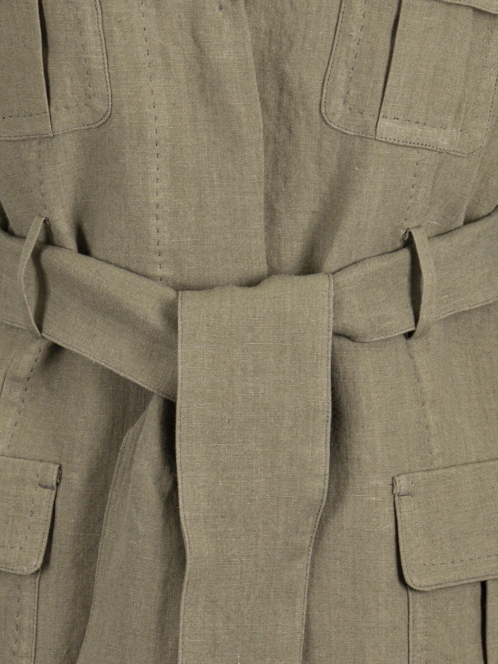 Elsa Safari Jacket | Khaki Plain Linen