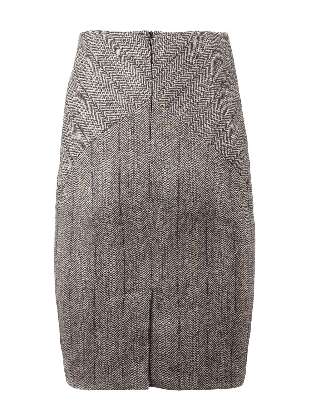 Victoria Skirt | Shetland Herringbone Birdseye, Grey