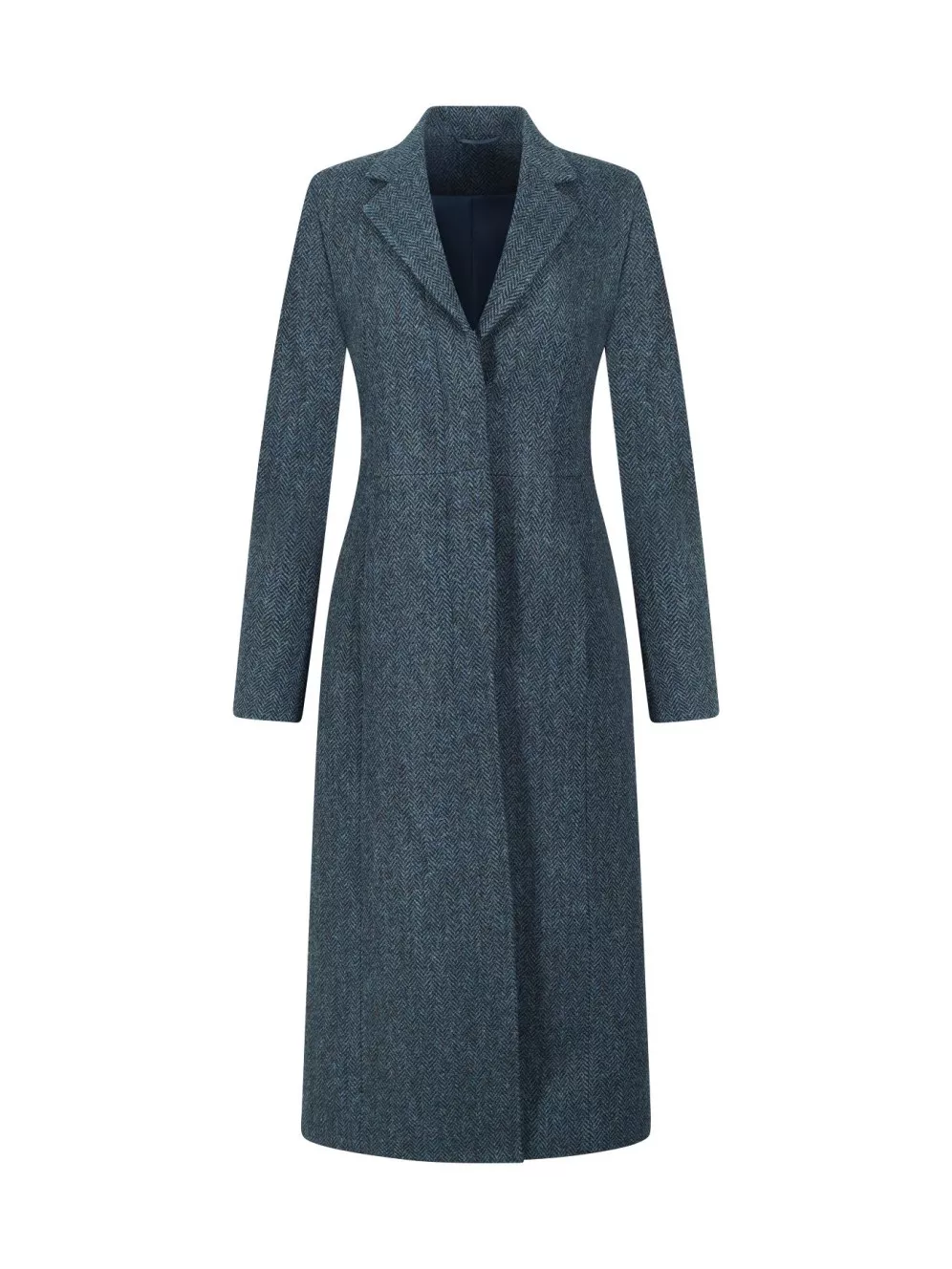 Virginia Coat | Harris Tweed Herringbone, Navy
