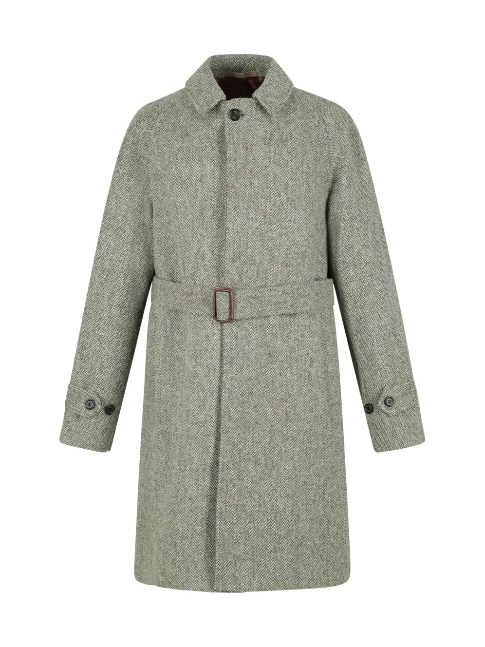 Watson Coat - Belted | Harris Tweed Barleycorn, Green