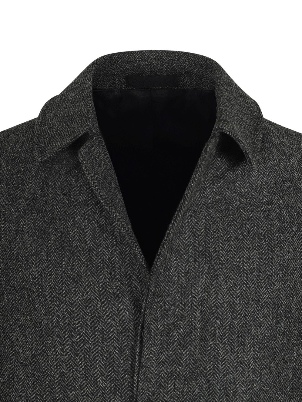 Watson Coat - Belted | Borders Tweed Herringbone | Charcoal