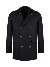 Caban Coat | Melton Wool, Black
